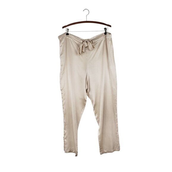 Envelope1976 Net-a-Porter Goa Pants NWT Ivory Satin Trouser Button Ankle Size 44 - Picture 2 of 16